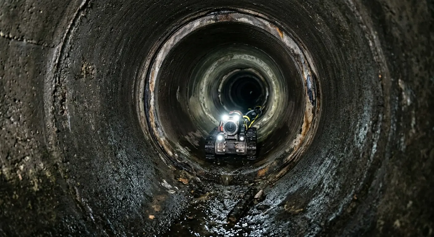 Robotic sewer camera inspecting pipe interior for Drain Snake Service in Oakland